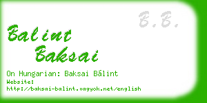 balint baksai business card